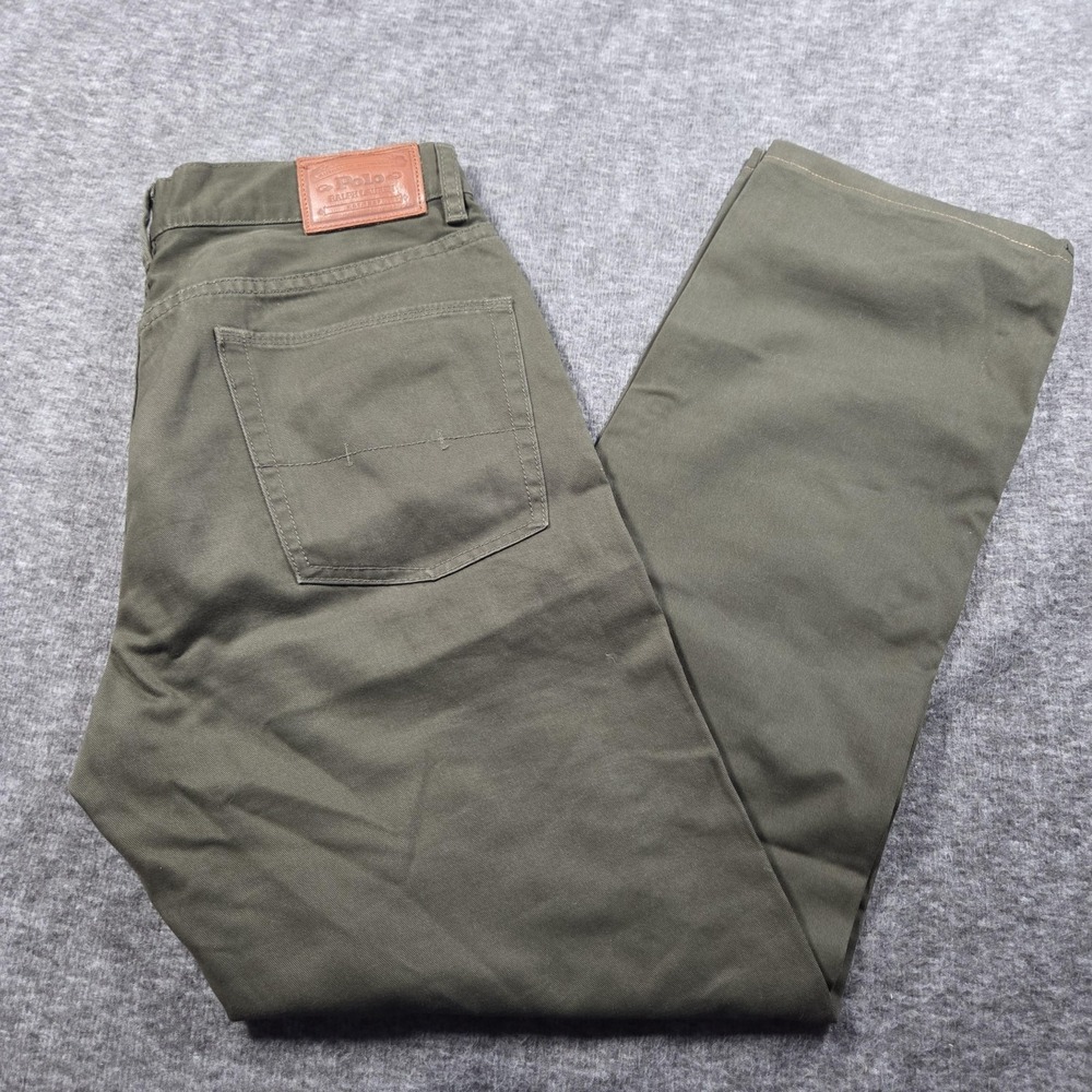 Polo Ralph Lauren Jeans Mens 30x28 Green Straight Denim Authentic Dungarees